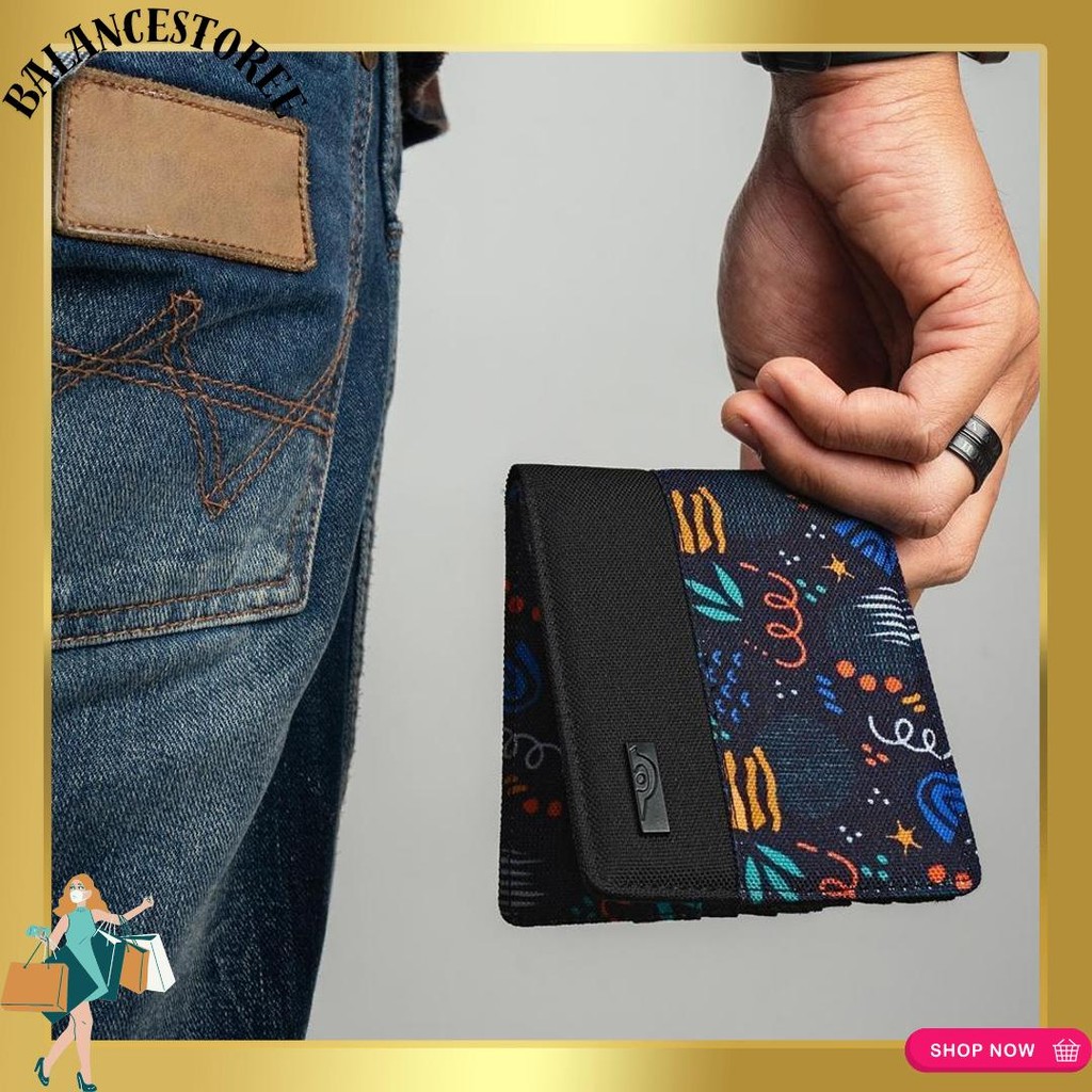 BIGDEAL Mens Slim Casual Canvas Wallet with Premium Motif - Nami Wallet JP65