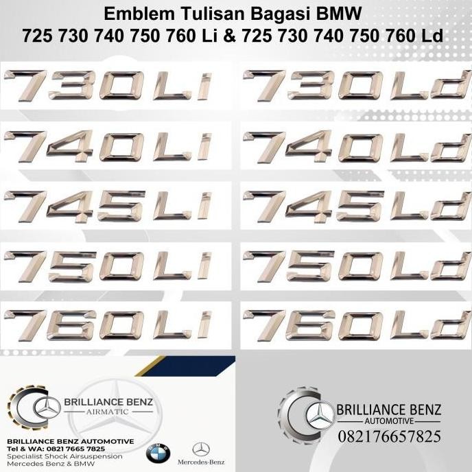 Bmw Emblem 730Li 740Li 745Li 750Li 730Ld 740Ld 760Ld สัญลักษณ์กระเป๋าเดินทาง Bm W Series 7 ประหยัด