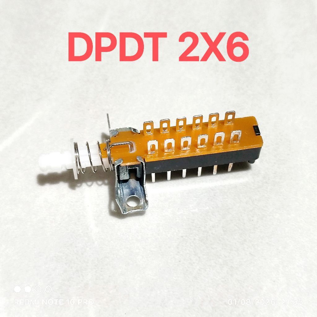 TOMBOL SWITCH PUSH BUTTON ON OF DPDT 2X6 12PIN