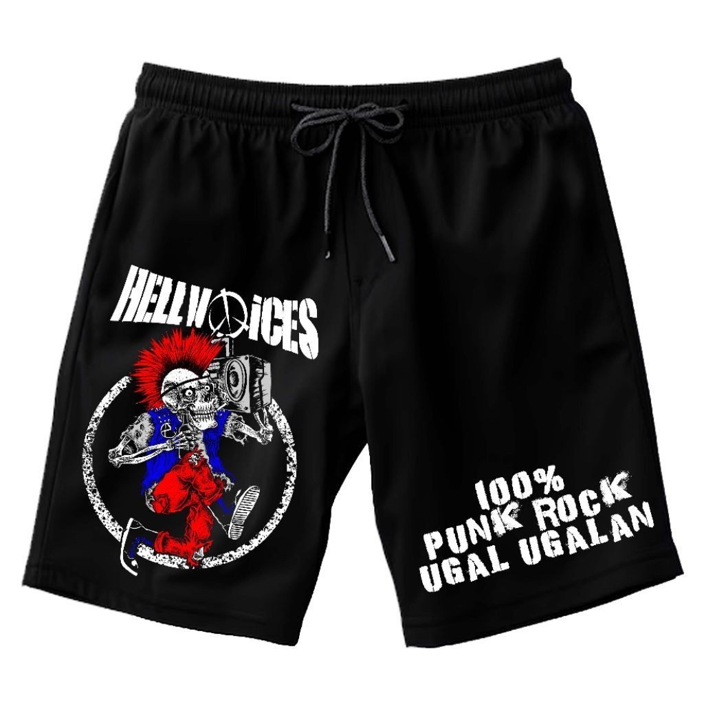 Short Hell Voices / Kolor Band Punk Hell Voices สีดํา