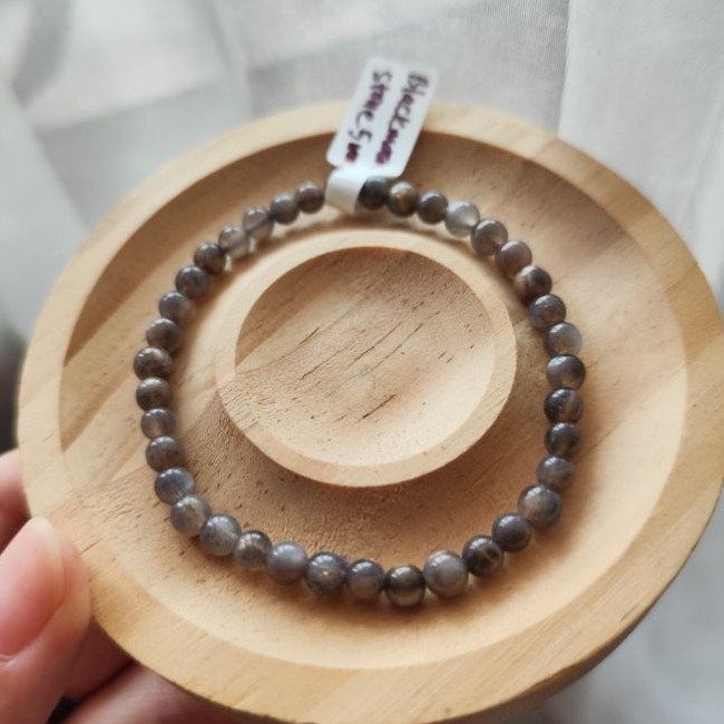 Kyowa Black Orange Moon Stone Bracelet Black Orange Moon 5 mm 16 Boards