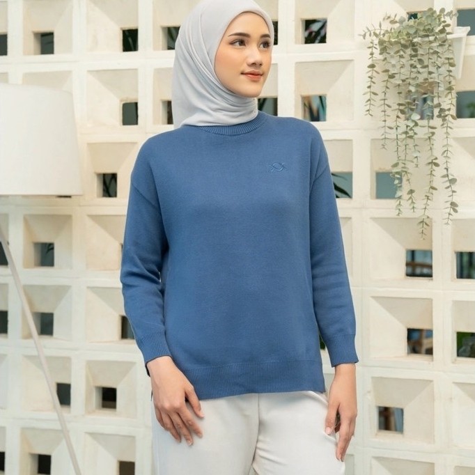 WK ZENDAYA OUTER KNIT BLUE - SM