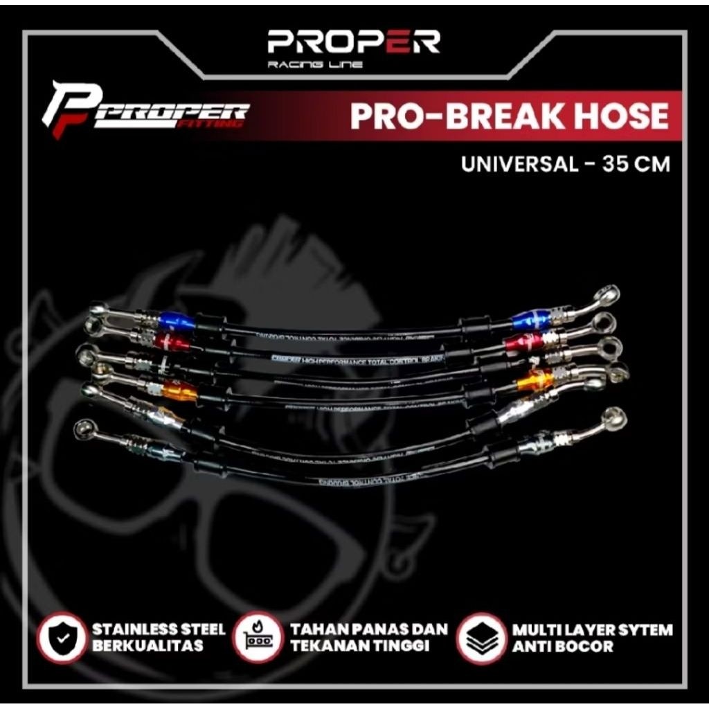 PROPER FITTING PRO BRAKE HOSE UNIVERSAL BRAKE HOSE 35 CM