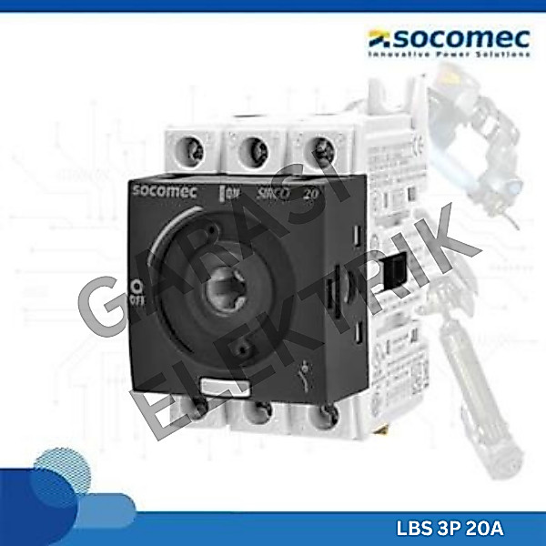 SOCOMEC LBS 3P 20A - LBS Sirco M 3P - สวิตช์โหลดเปิดปิด - 20A - ขนาดกรอบ M1