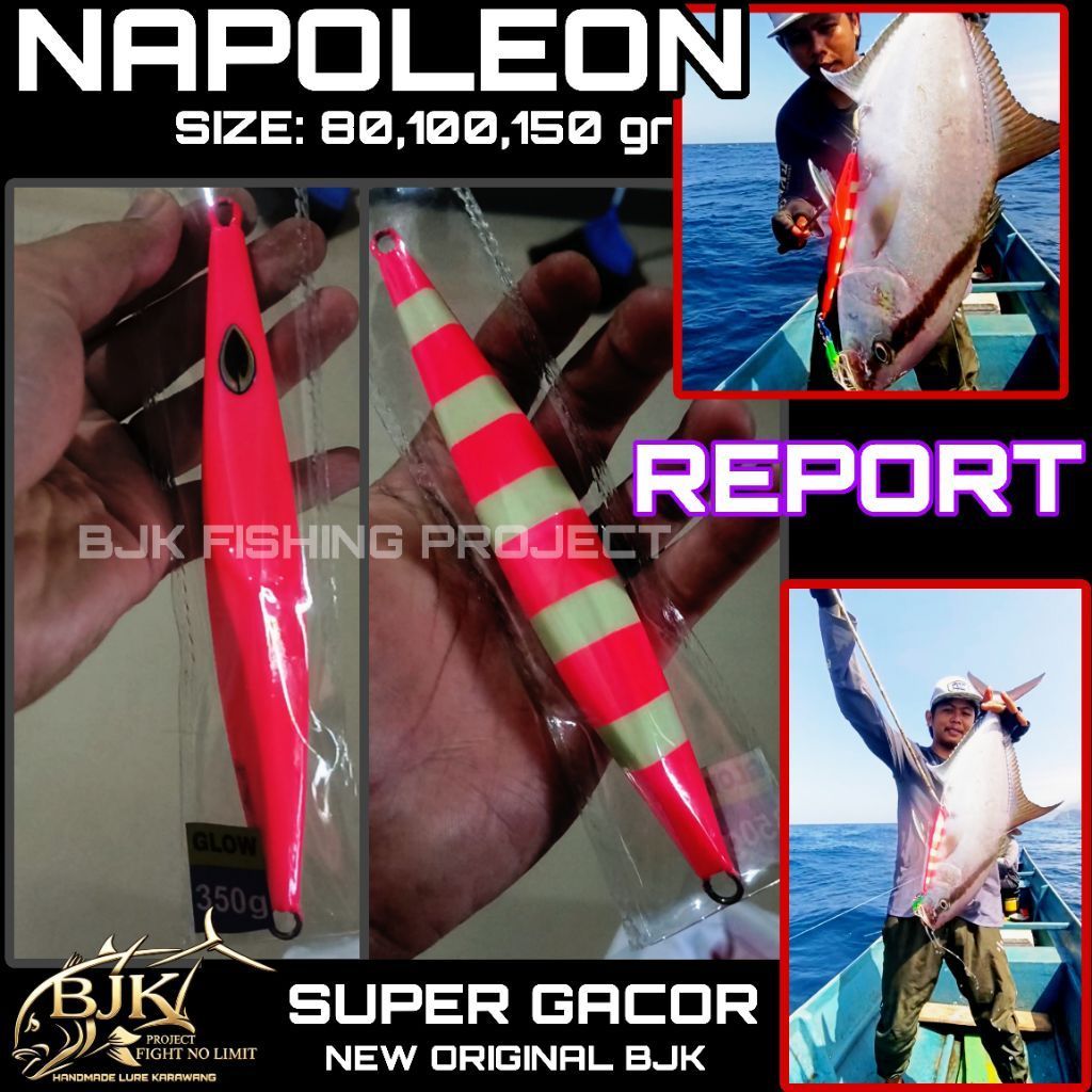 METAL JIG BJK NAPOLEON 80,100,150 gr FULL GID ZEBRA PINK FISHING BAIT JIGGING BJK ตกปลา PROJECT