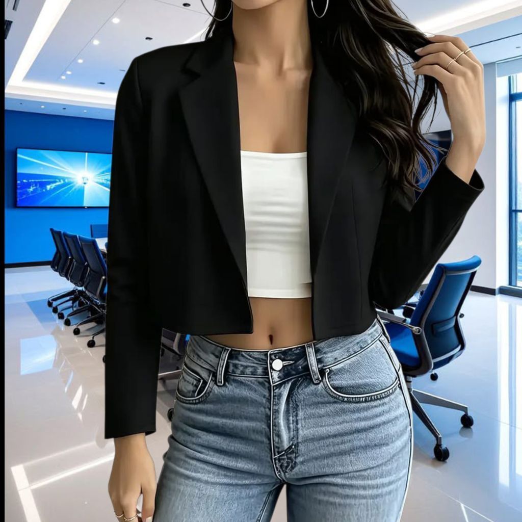 เสื้อครอปผู้หญิง Blazer เสื้อสไตล์เกาหลี XS - 3XL