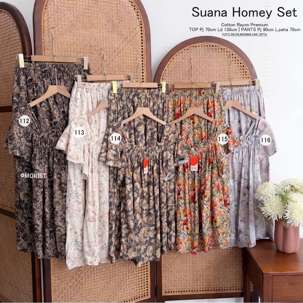 Chanda Gardena Homey Set Oneset Jumbo Allsize Busui Premium Catton Rayon Original Ori Morist Labeled