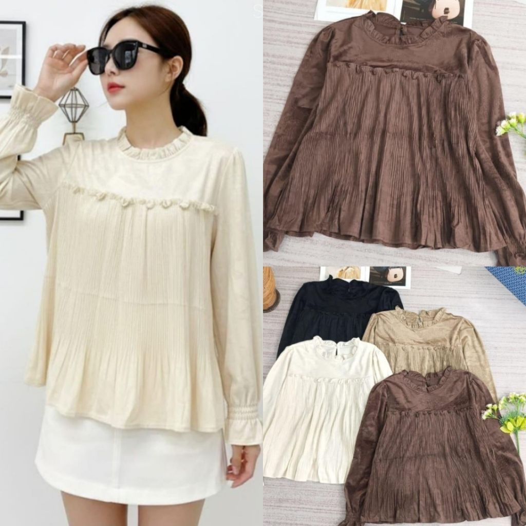 B7483 | เสื้อท็อปผู้หญิงนําเข้าระดับพรีเมียม