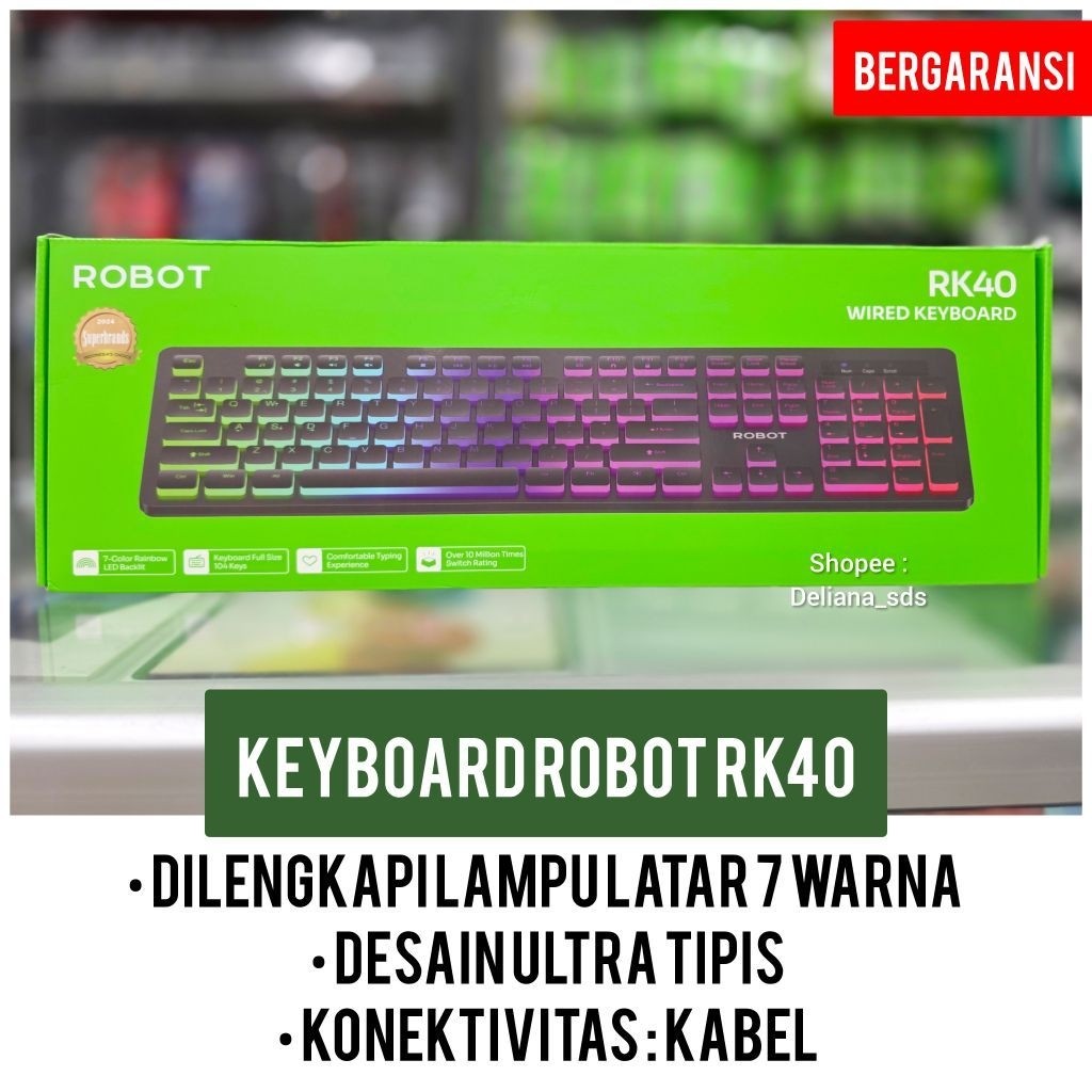 Robot RK40 Keyboard อย่างเป็นทางการรับประกัน 1 ปี Robot RK40 คีย์บอร์ดแบบมีสาย RGB Robot Keyboard