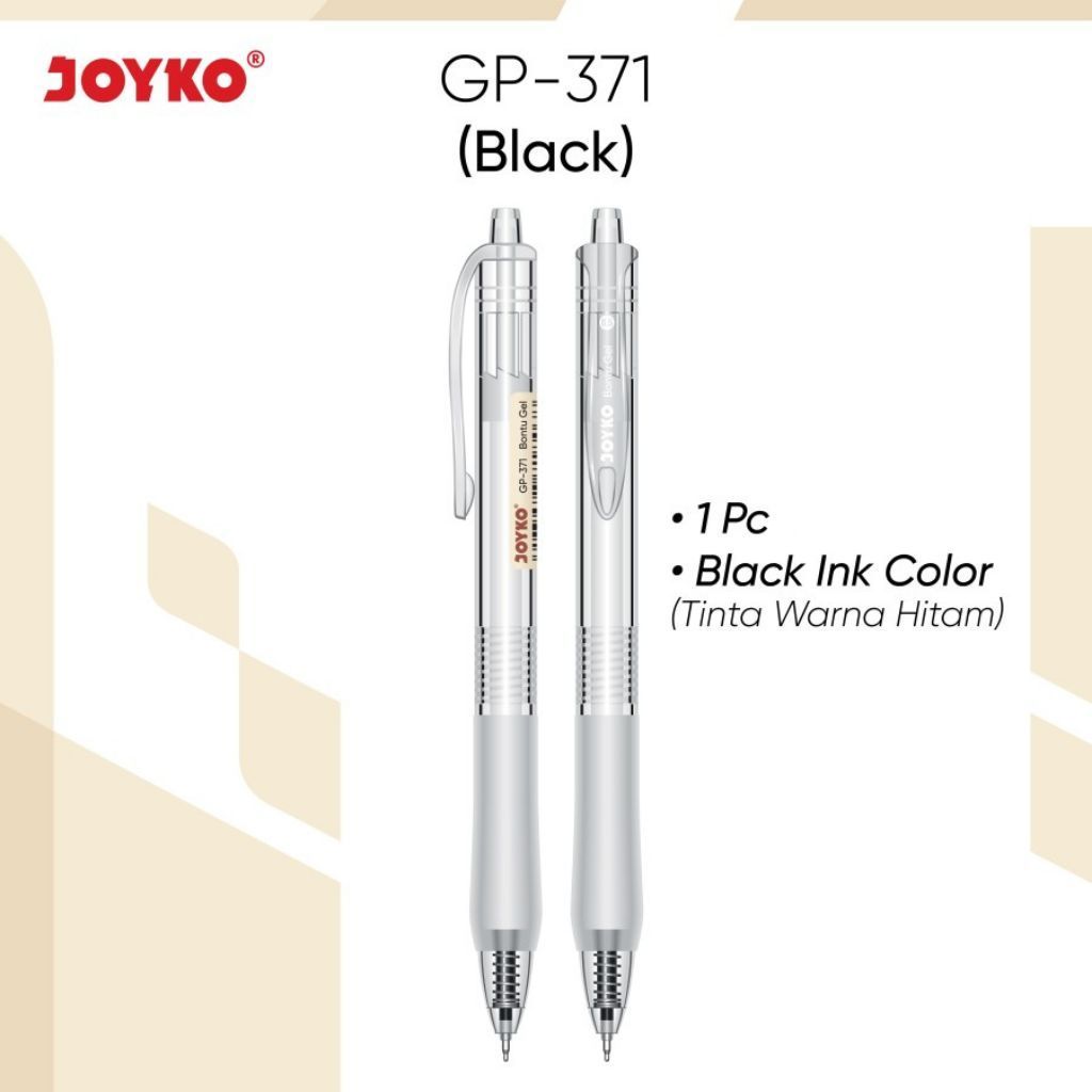 [ใหม่] JOYKO Gel Pen GP-371 Bontu Gel Pen 0.5 mm Black Ink Black Ink