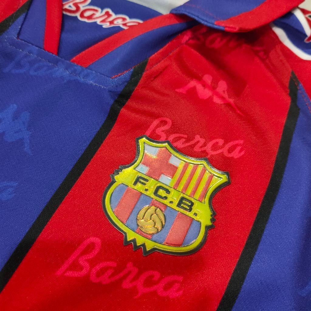 VINTAGE JERSEY B4RC4A 1995 RETRO BARCEL JERSEY FUTSAL JERSEY OLD SCHOOL JERSEY 3D โลโก้ RAISED HOLOG