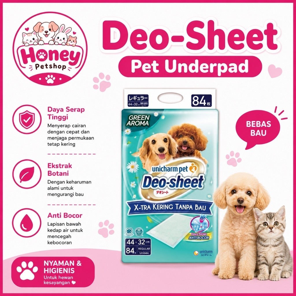 (Unit) Deo-Sheet Unicharm Underpad ขนาด 44x32ซม. มีกลิ่นหอม