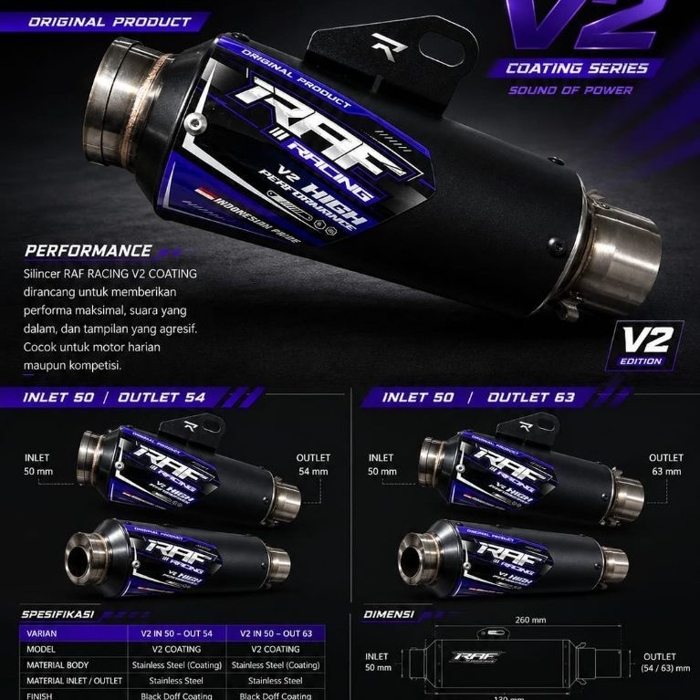 SLINCER เฉพาะ V2 ต้นฉบับ RAF RACING PERFORMANCE ใน 50 ออก 54 และ 63