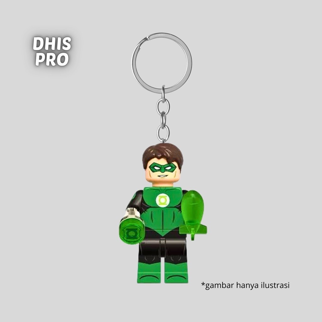 GANTUNGAN Dhis Project พวงกุญแจรูปโคมไฟสีเขียว Hal Jordan DC Studios