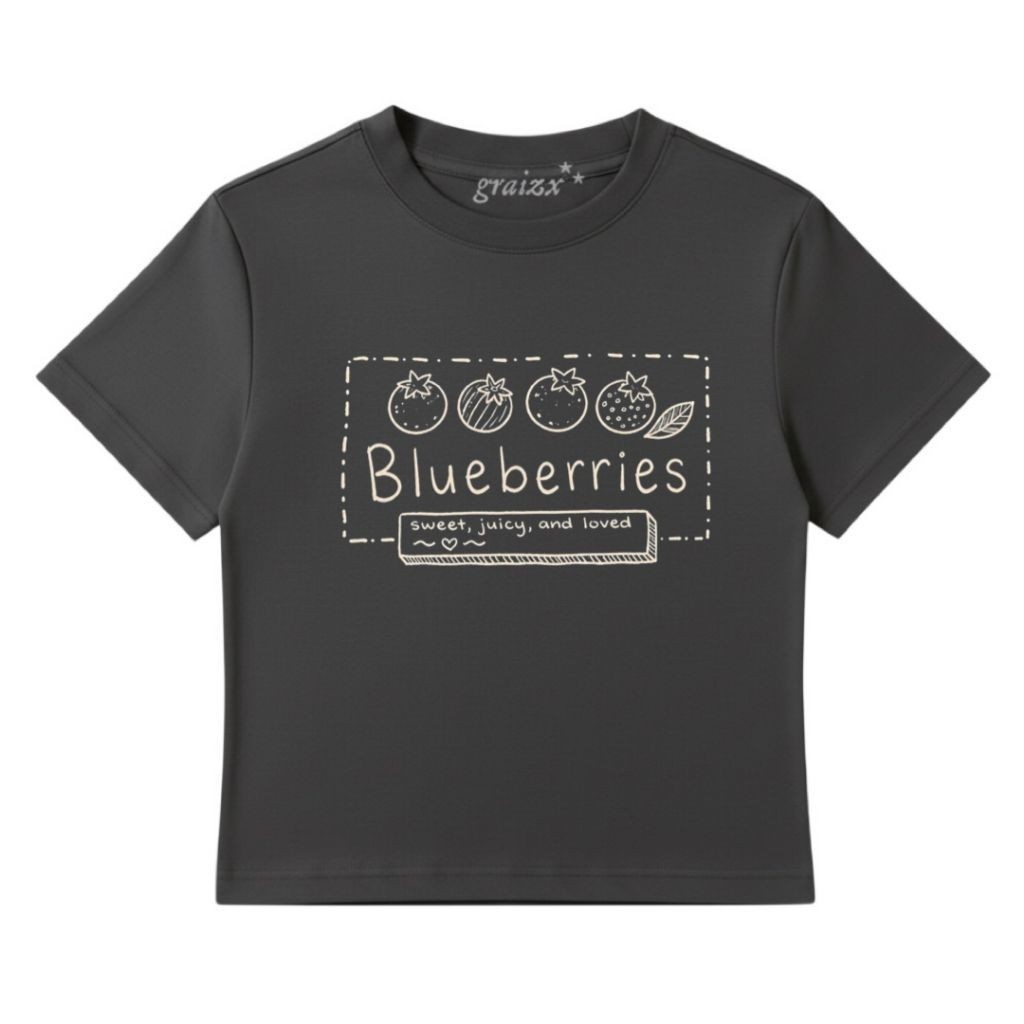 Graizx - เสื้อครอป Blueberry Grey