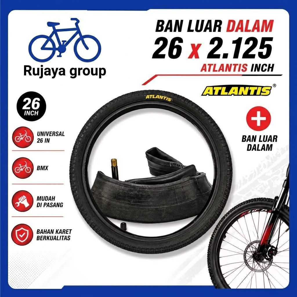 ยางในจักรยาน MTB 26 x 2.125 ATLANTIS สินค้าใหม่พร้อมใช้