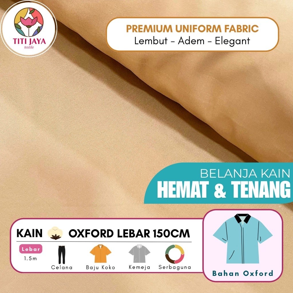 (LARGE WIDTH) ผ้า OXFORD PREMIUM 150CM WIDTH / SNI ผ้าเครื่องแบบด้านล่าง / OKSFORT OXFOT OXFORT OKSF