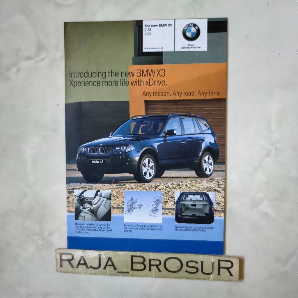 BMW X3 2.5i leaflet โปสเตอร์โบรชัวร์ BMW X3 3.0i 2003