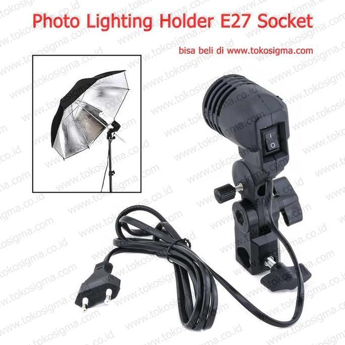 Ghiselijaya_ Photo Lighting Holder Socket Fitting Bulb E27 พร้อมที่ใส่ร่ม