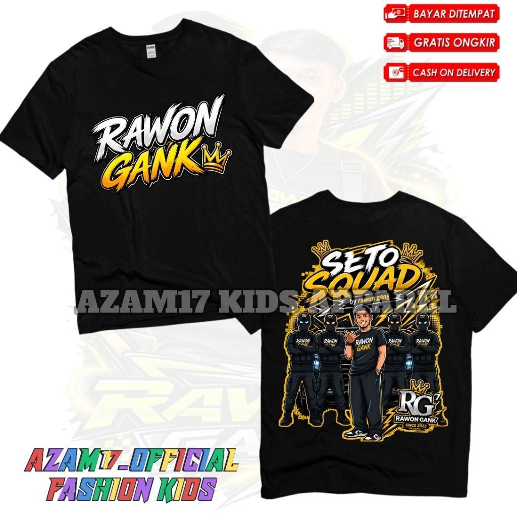 Rawon Gang Seto Squad Kids เสื้อยืดชื่อฟรี / ล่าสุด Seto Squad Rawon Gang เสื้อยืดเด็ก