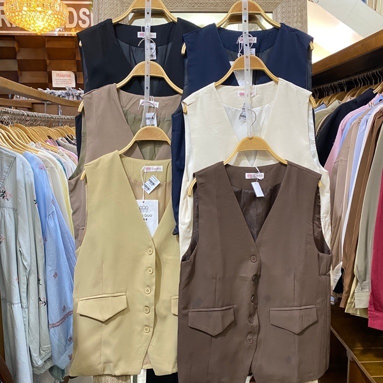 ใหม่ล่าสุดผู้หญิง VEST (VEST) พร้อมกระเป๋าซ้ายและขวา