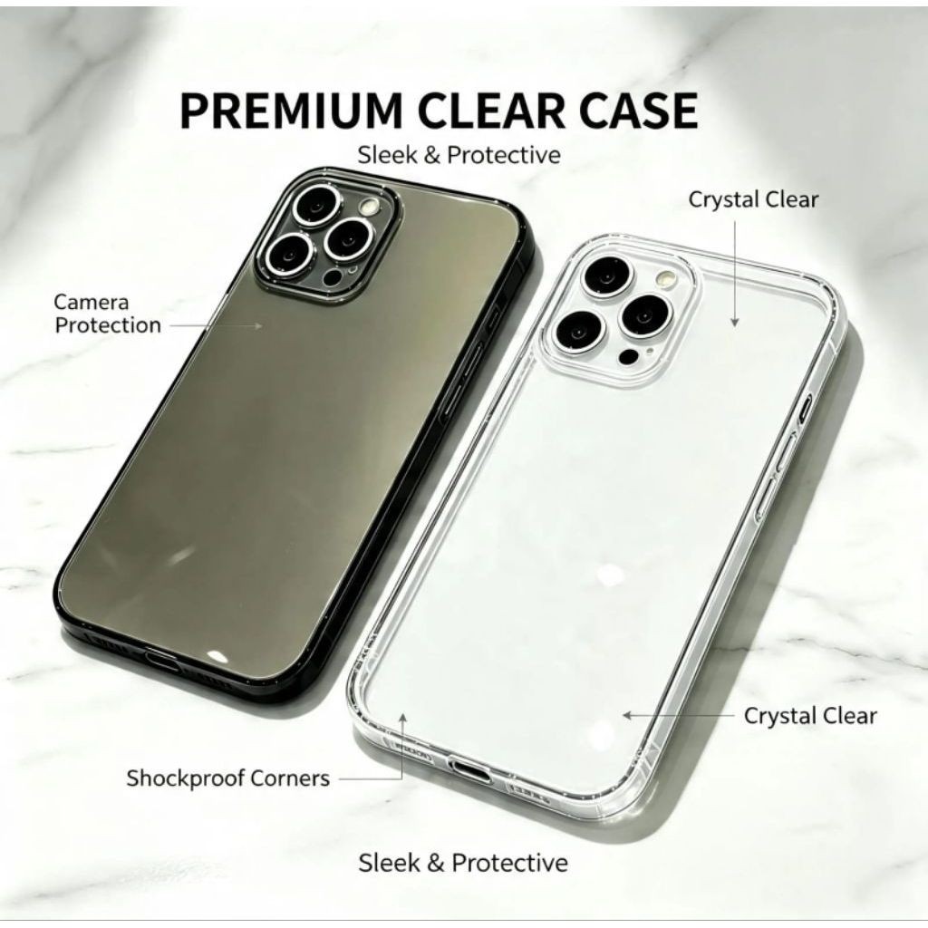 Soft Case Casing iPhone 14/14 Pro/14 Plus/14 Pro MX/13 Pro MX Silicone Clear Transparent TPU SPACE