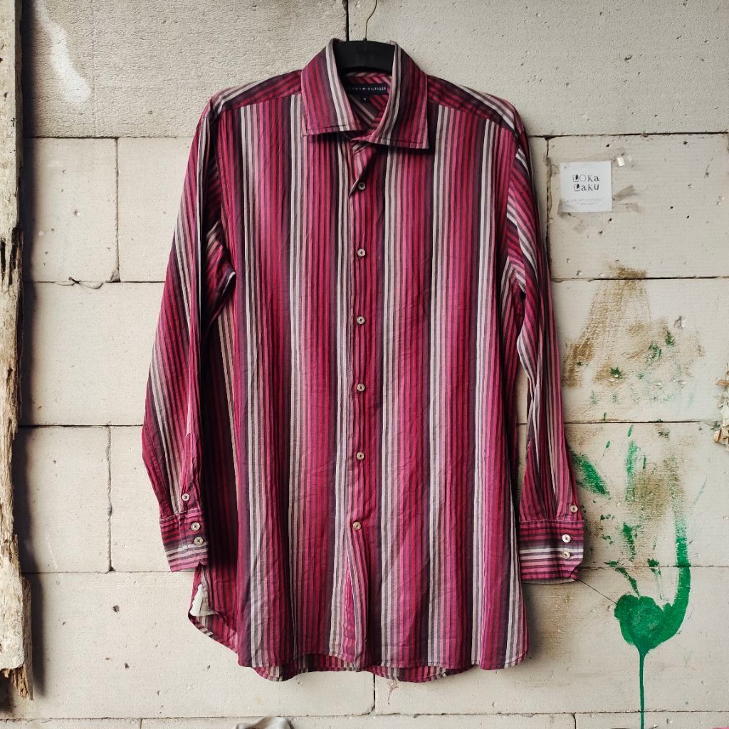 KEMEJA Tommy Hilfiger Strip Shirt เสื้อ Unisex