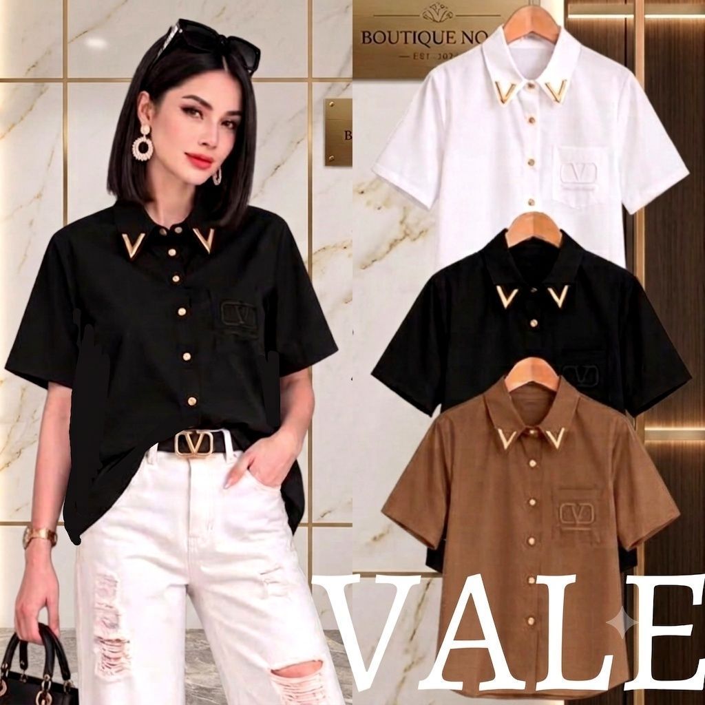 KEMEJA VLTN เสื้อเชิ้ตผ้าฝ้ายพรีเมี่ยม Oversize LD 116