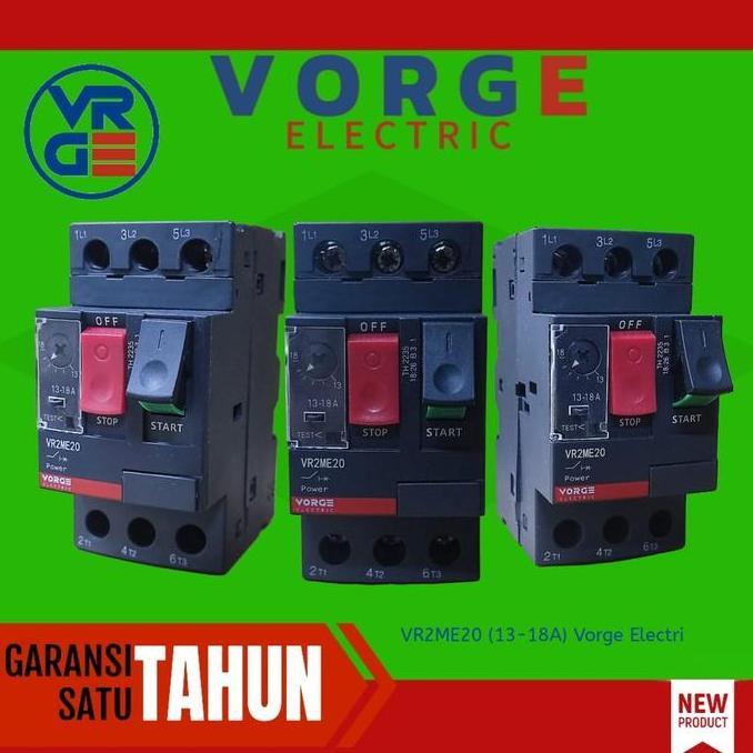 มอเตอร์เซอร์กิตเบรกเกอร์ Vorge Vr2Me20 Vr2Me 20 13A-18A 7.5Kw เทียบเท่ากับ Gv2Me20 Gv2Me 20 รับประกั