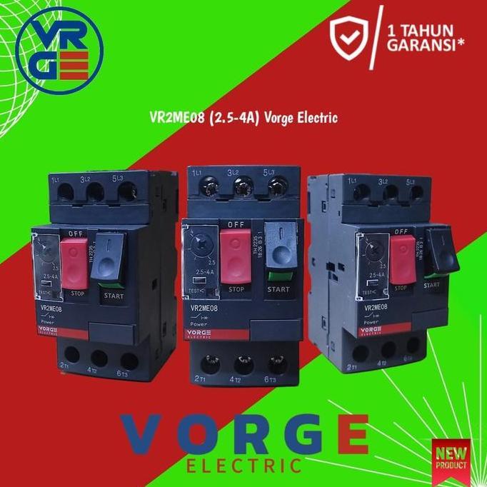 มอเตอร์เซอร์กิตเบรกเกอร์ Vorge Vr2Me08 Vr2Me 08 2.5A-4A 1.1Kw เทียบเท่ากับ Gv2Me08 Gv2Me 08 รับประกั