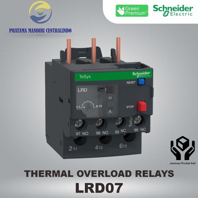 Lrd07 Thermal Overload Relay Schneider Original Sni (1.6A - 2.5A)