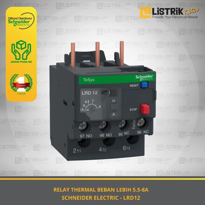 Tesys Lrd รีเลย์โอเวอร์โหลดความร้อน - 5.5...8 A - Class 10A - Lrd12