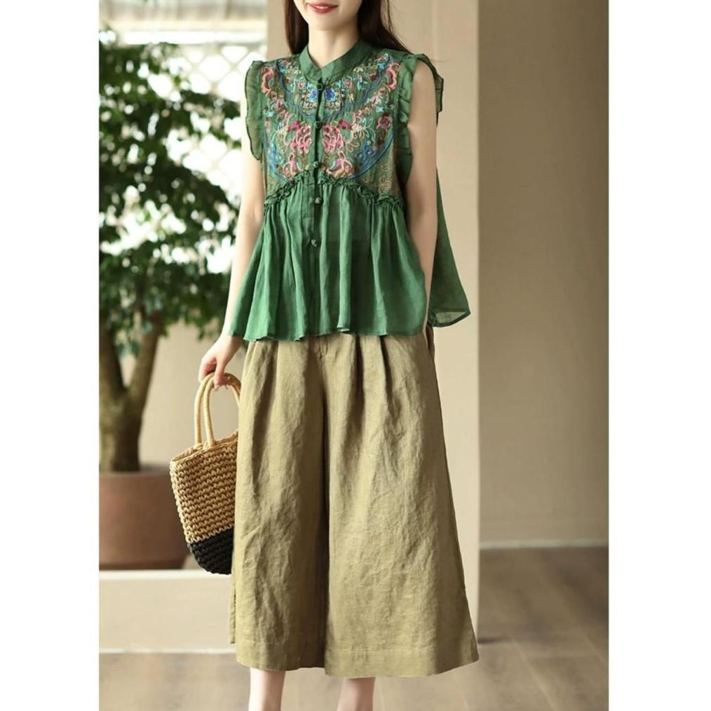 TM 0221 CNY Daffodils เสื้อคอปกปักลายนําเข้า