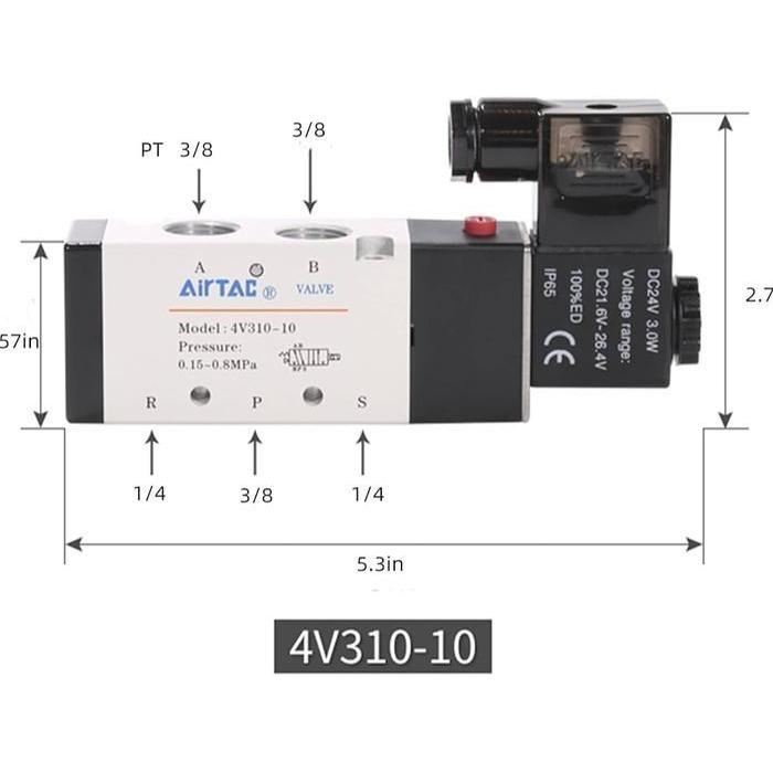 โซลินอยด์วาล์ว / โซลินอยด์วาล์ว Airtac 4V310-10 4V310 10 เดิมและเชื่อถือได้