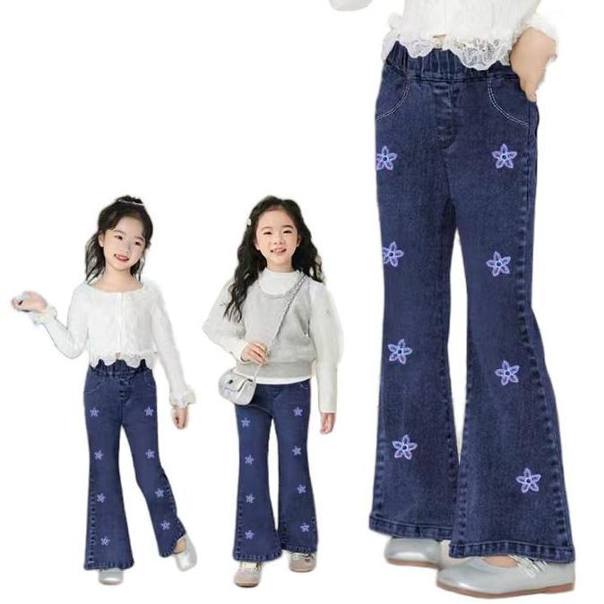 DR302 - กางเกงยีนส์ CHILDRENS นําเข้า สไตล์ REGULAR CUTBRAY/กางเกงปักผู้หญิง, กางเกงขายาวแฟชั่น