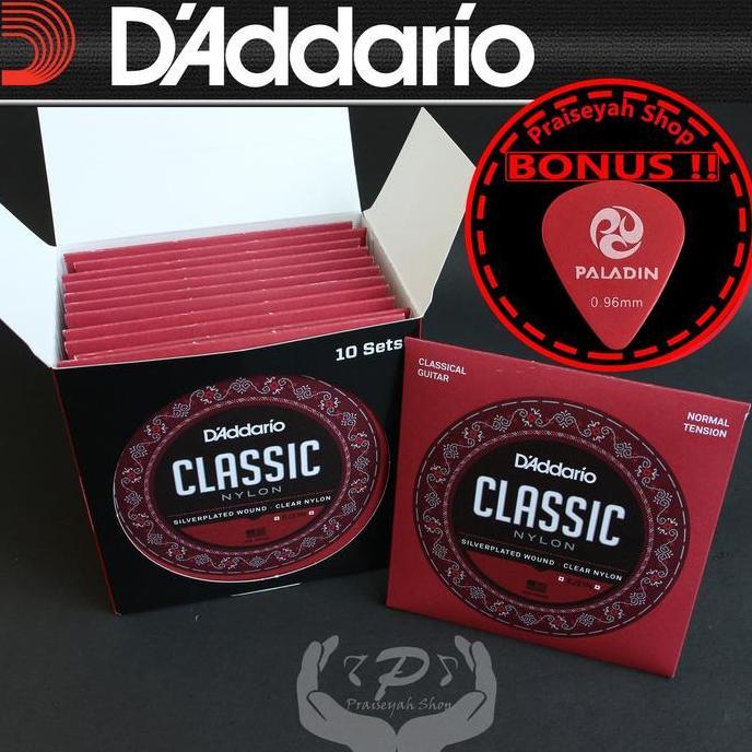 Daddario EJ 27N Classic Nylon Silverplated Wound Guitar Strings ต้นฉบับ