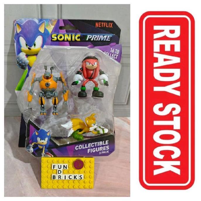 EMCO Sonic Prime Eggforcer Renegade Knuckles Tails ตัวเลข 3 แพ็ค