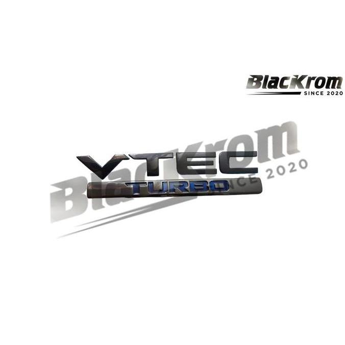 โลโก้สัญลักษณ์โครเมียมสีดําพร้อมการเขียน Vtec Turbo