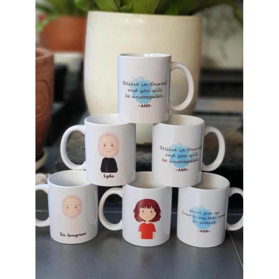 UNIQUE CUSTOM CARICATURE / AVATAR MUG (W1) (GIRL / GIRL) V2