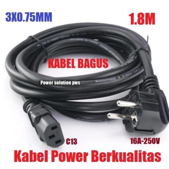 1.8M SNI CPU สายไฟ AC 3x0.75 มม.ความหนา EU PLUG C13 CORD ส่วนใหญ่