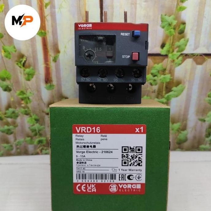 รีเลย์โอเวอร์โหลดความร้อน Tor Vorge Vrd16 Vrd 16 9A-13A เทียบเท่ากับ Lrd16 Lrd 16 รับประกัน 1 ปี ขาย