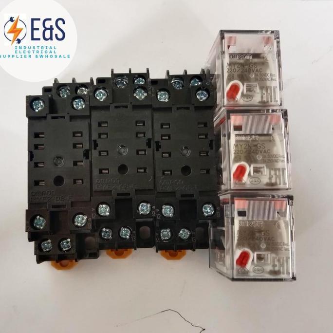 รีเลย์ Omron My2N Gs Ac 220V + ซ็อกเก็ต Omron My2 ดั้งเดิม ประหยัด