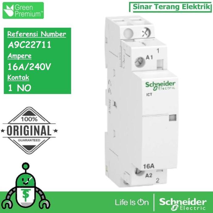 คอนแทคเตอร์ Din Ict 1P 16A 1No A9C22711 Schneider Electric Acti9 ใหม่