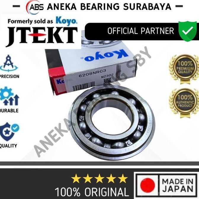 BEARING 6208 NR RING KOYO JAPAN KLAKER TRANSMISSION 6208NR 40X80X18