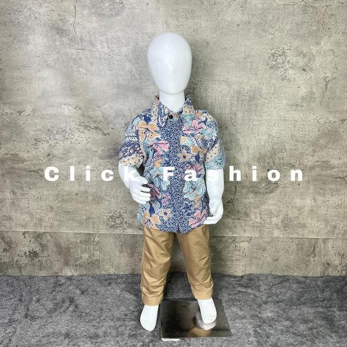 KEMEJA AI168 - เสื้อเชิ้ตบาติกแฟชั่นเด็กคลิกพร้อม Seruni Motif สําหรับครอบครัวแขนสั้น (M-XXL)