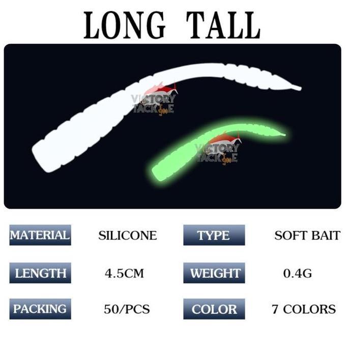 RIPTIDE CLASH SOFTLURE WORM LONG TAIL AJING ULTRALIGHT 4.5 CM 0.4 GR