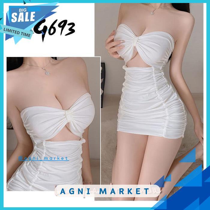 HOT LINGERIE SET BEAUTY NIGHT DRESS สีขาว LG693 HIGH CLASS !!