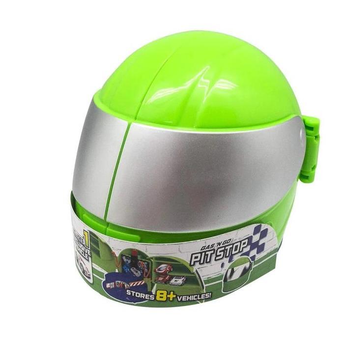 MICRO WHEELS GAS N GO PIT STOP PLAYSET MICRO WHEELS HELMET ORIGINAL