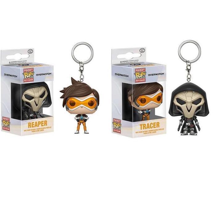 GUNDAN FUNKO POCKET POP KEYCHAIN OVERWATCH TRACER REAPER