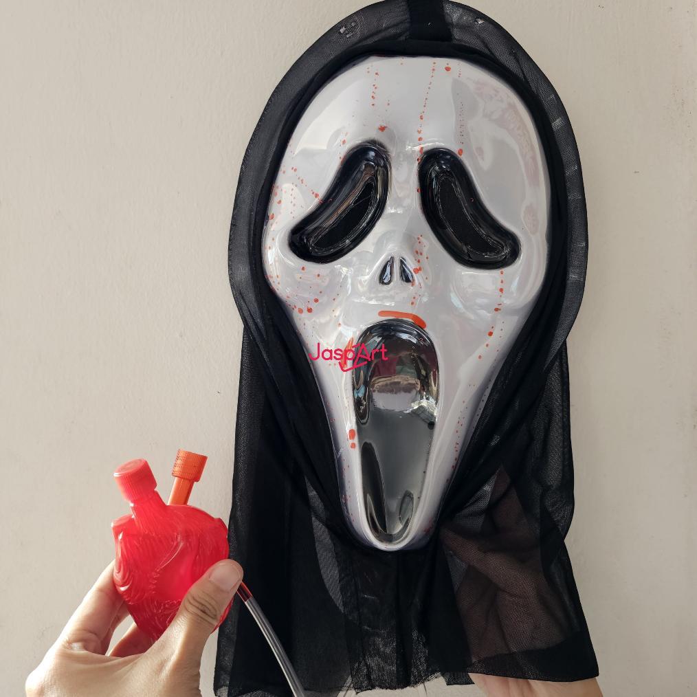 HALLOWEEN SCREAM MASK GHOST COSTUME HALLOWEEN SCARY MASK BLOOD SCREAM MASK - DY30